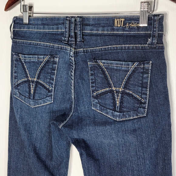 4 for $20 Kut From The Kloth Low Rise Skinny Blue Jeans Embroidered Pockets - Picture 5 of 8